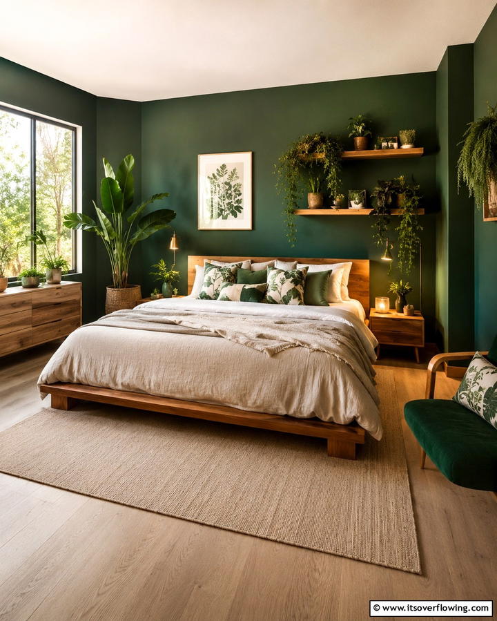 Forest Greens - 25 Colorful Bedroom Ideas to Brighten Your Space