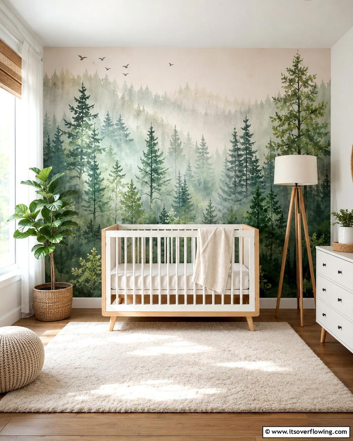 Forest Inspired Wall Murals - 25 Woodland Nursery Ideas for a Nature-Inspired Room