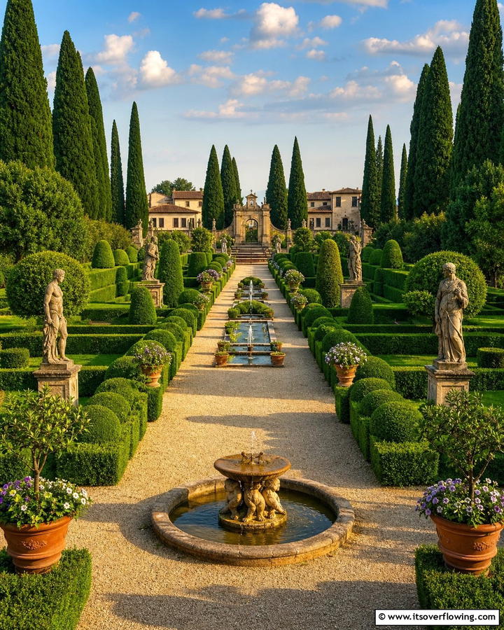Formal Italian Garden with Symmetry - 30 Italian Garden Design Ideas for Timeless Elegance