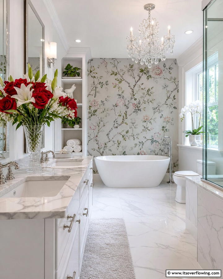 Fragrant Flowers for a Natural Touch - 17 Romantic Bathroom Ideas for a Luxurious Personal Retreat