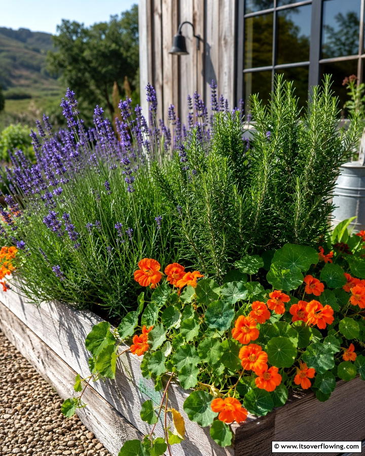 Fragrant Herb and Flower Mix - 25 Front Yard Texas Flower Bed Ideas for a Stunning Look