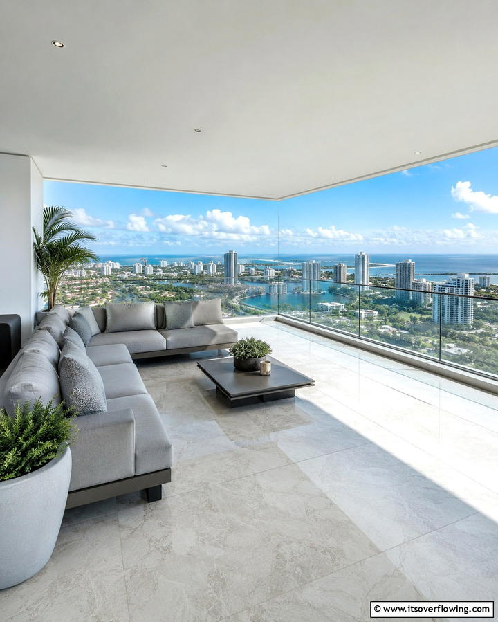 Frameless Corner Glass Balconies for Panoramic Views - 25 Glass Balcony Design Ideas for Modern Homes
