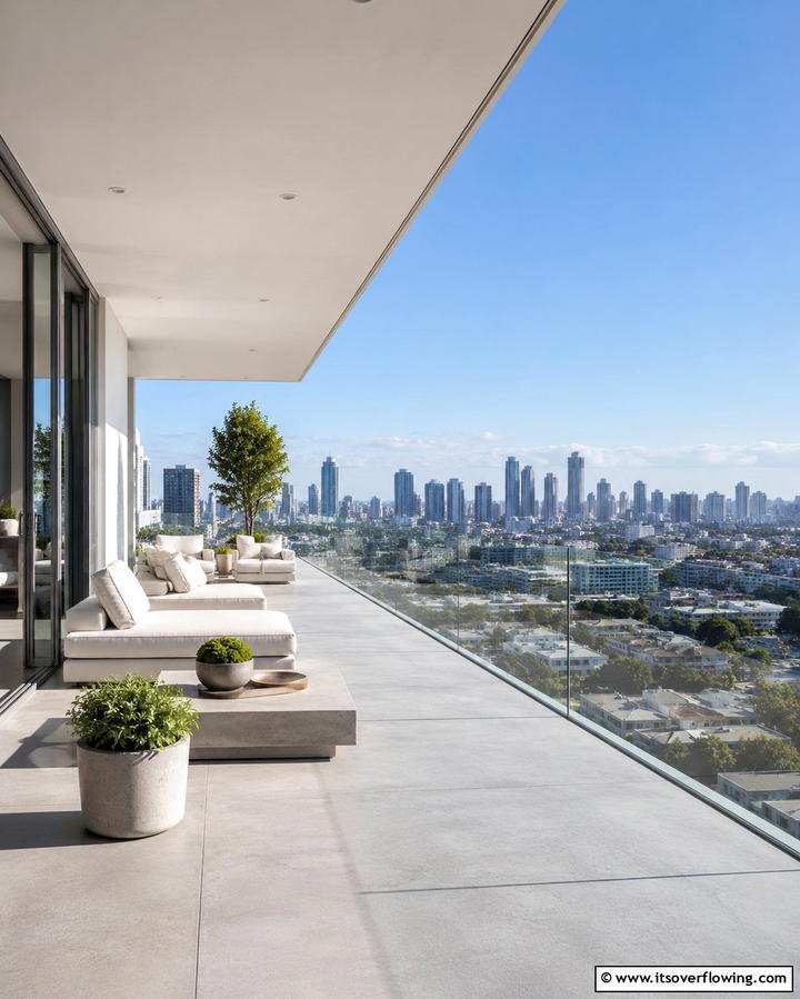 Frameless Glass Balconies with LED Lighting - 25 Glass Balcony Design Ideas for Modern Homes