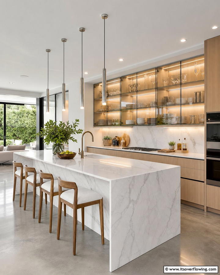 Frameless Glass Cabinets - 20 Modern Style Glass Kitchen Cabinets for a Sleek Look