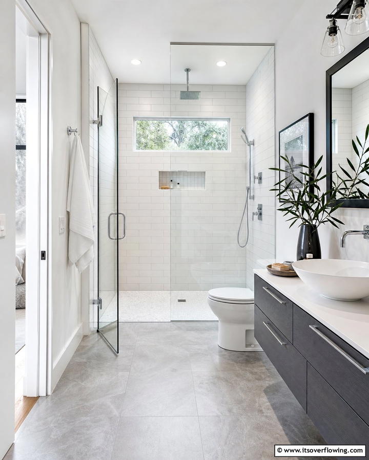 Frameless Glass Shower Doors - 25 Bathroom Remodel Ideas for a Fresh New Look