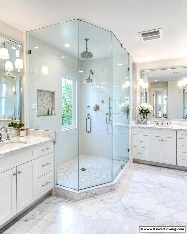 Frameless Glass Shower Enclosures - 25 Spa-Like Bathroom Ideas for a Relaxing Retreat
