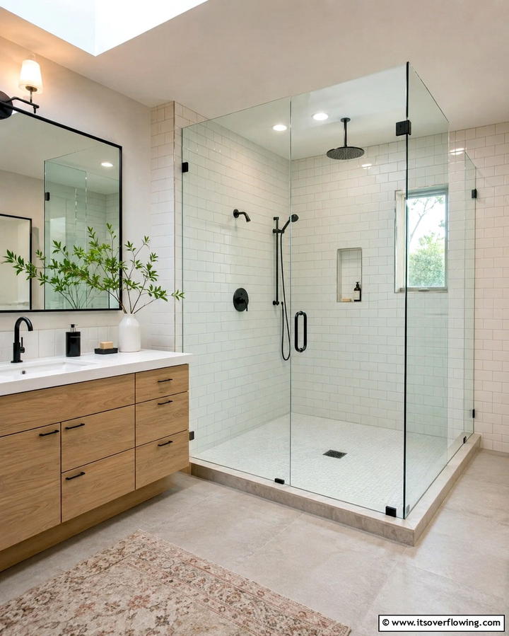 Frameless Glass ShowersOne - 25 Scandinavian Bathroom Ideas for a Minimalist and Cozy Space