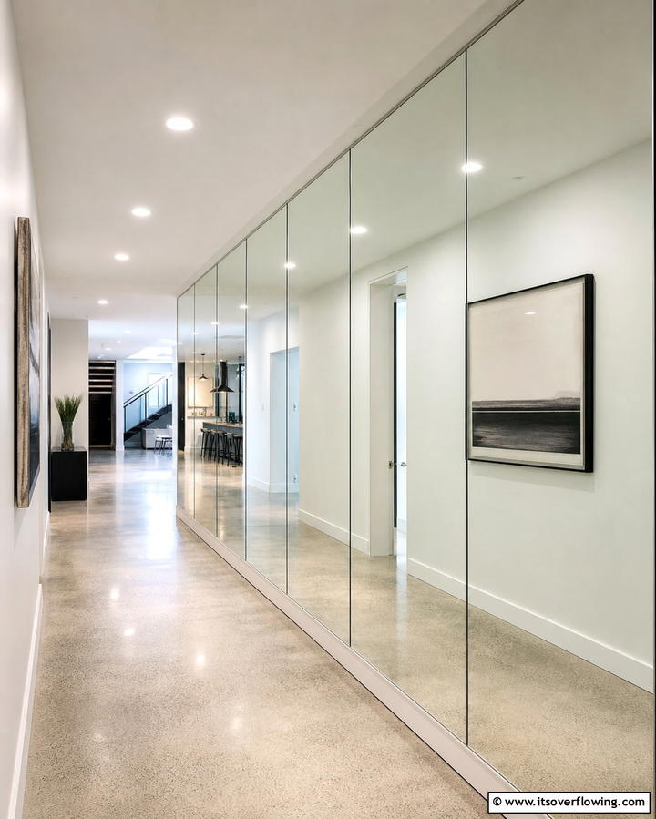 Frameless Mirror Panels - 25 Hallway Mirror Ideas for Stylish and Functional Spaces