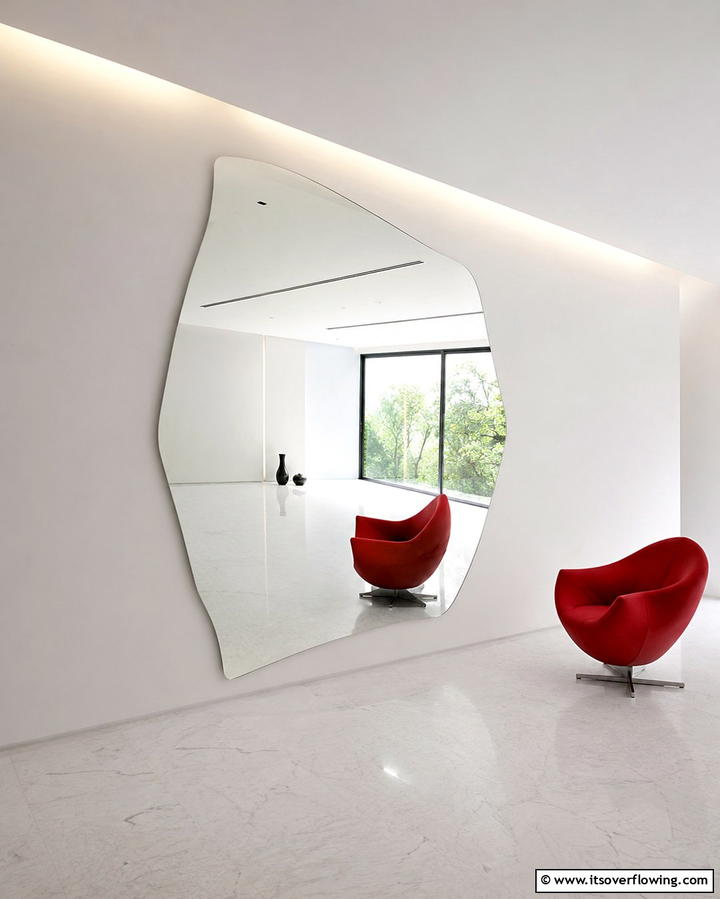 Frameless Mirror for a Minimalist Look - 25 Living Room Mirror Ideas to Brighten Your Space