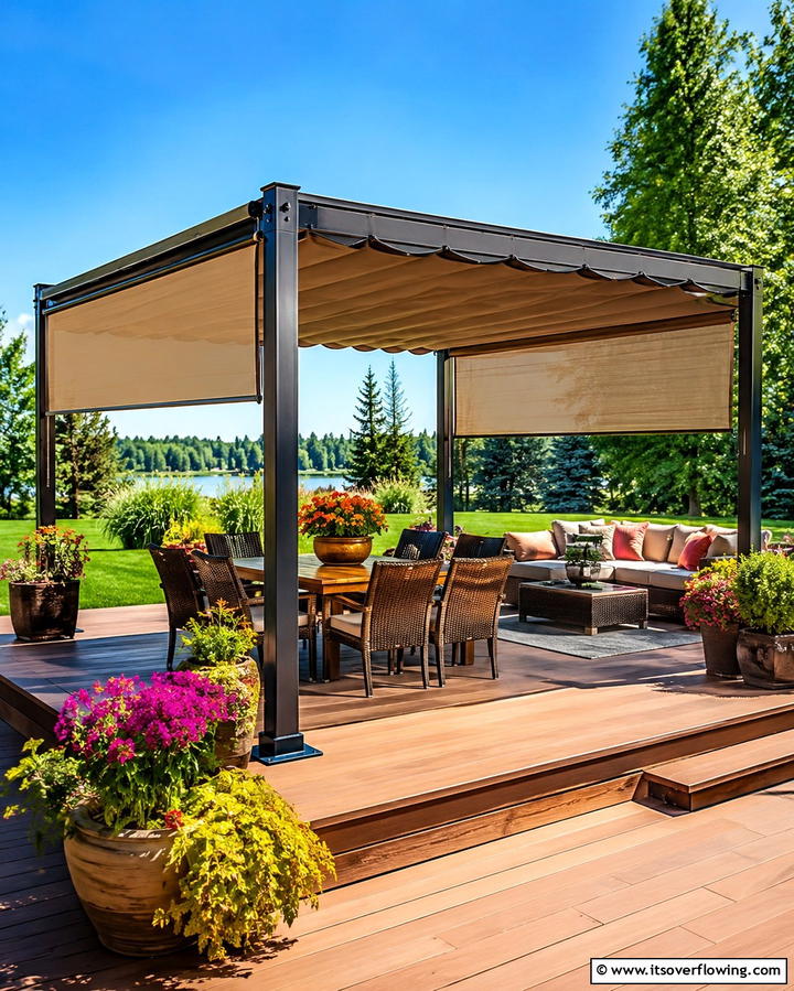 Freestanding Awning for Versatility - 25 Stunning Deck Awning Ideas for Outdoor Living