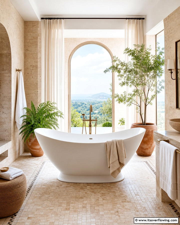 Freestanding Bathtubs - 20 Mediterranean Bathroom Ideas for a Relaxing Retreat
