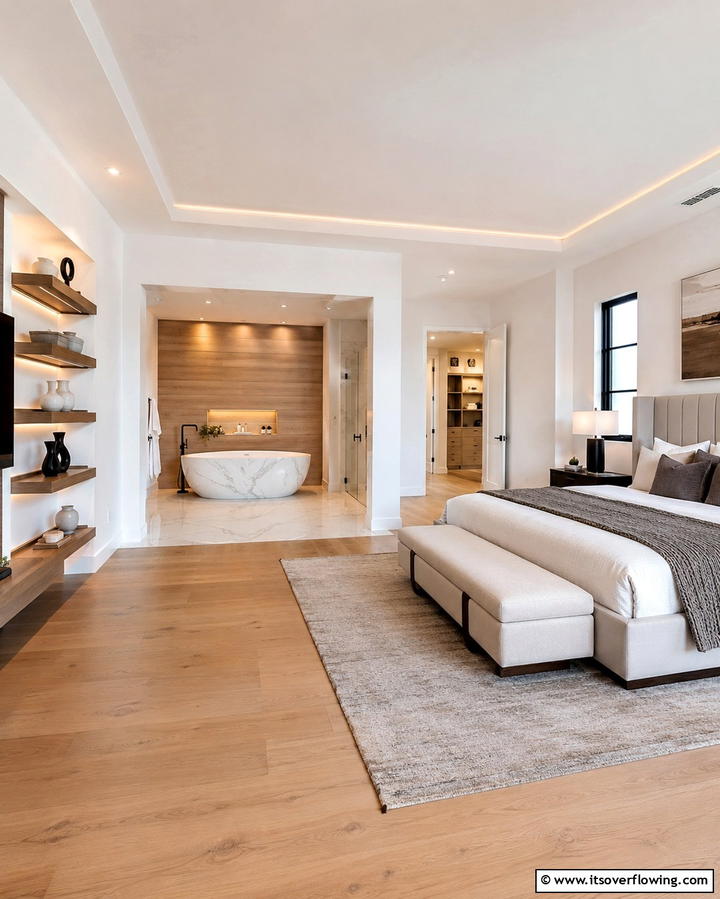 Freestanding Bathtubs - 25 Luxury Modern Bedroom Ideas for Ultimate Comfort