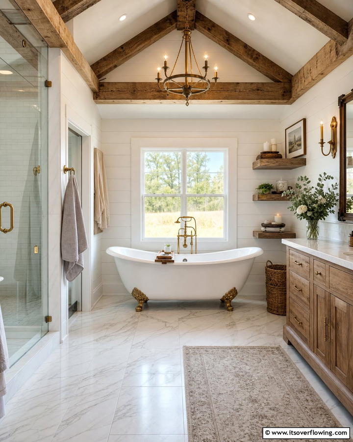 Freestanding Bathtubs - 20 Barndominium Bathroom Ideas for Rustic Charm
