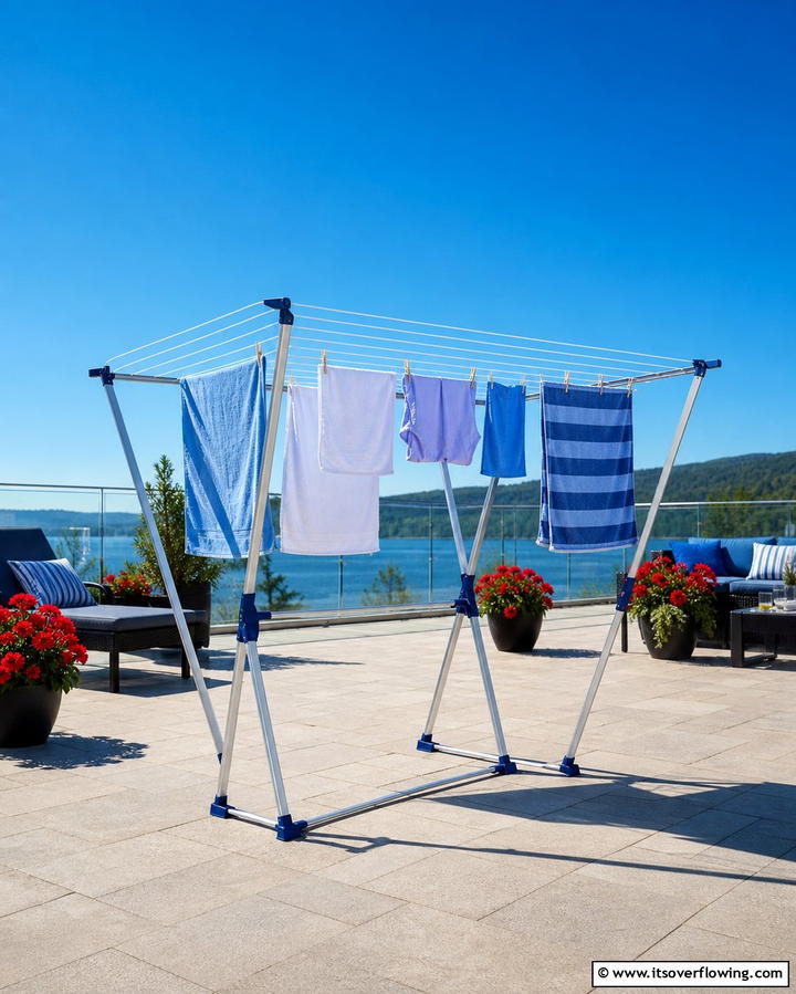 Freestanding Clothesline for Flexibility - 25 Outdoor Clothesline Ideas for Efficient Drying