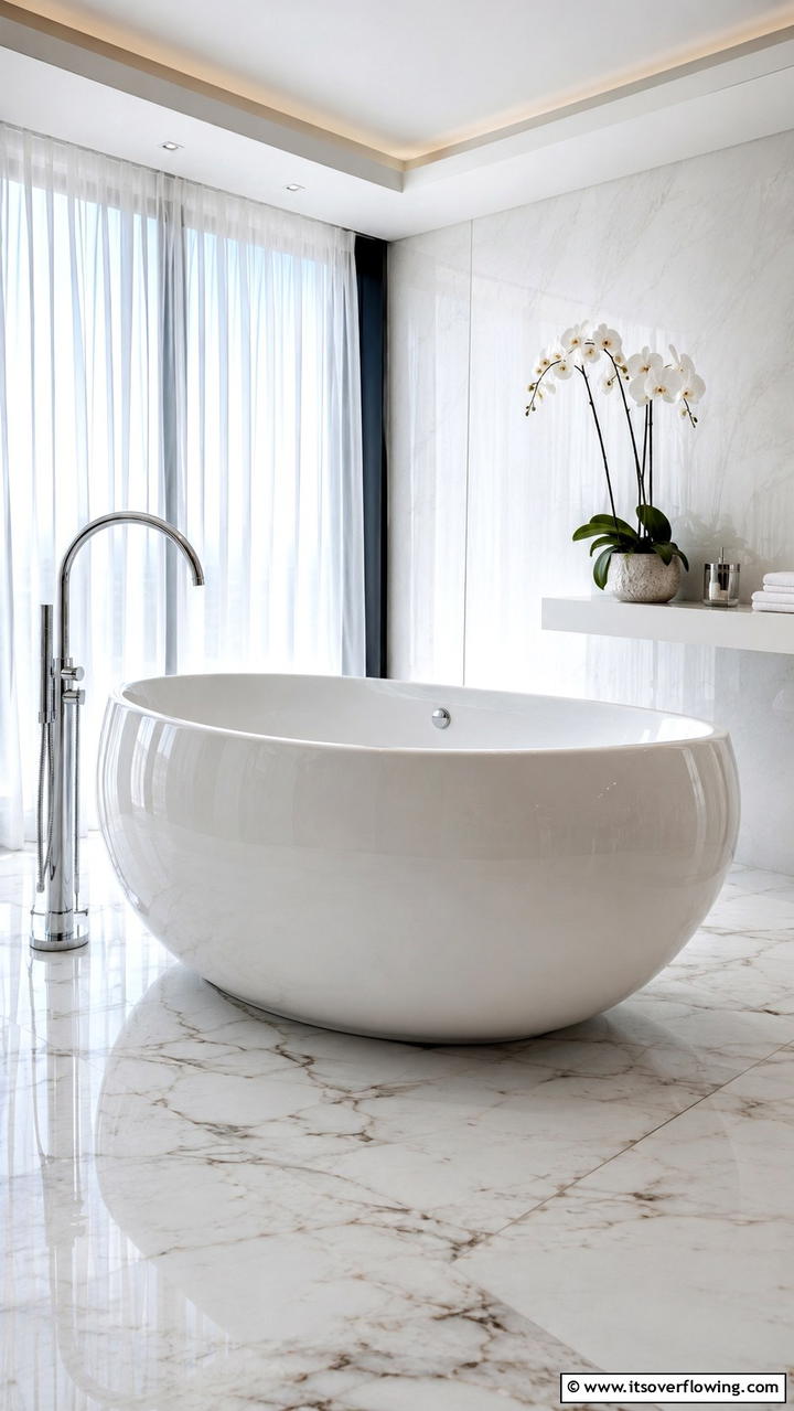 Freestanding Egg Tub - 30 Bathtub Ideas for a Luxurious and Relaxing Bathroom