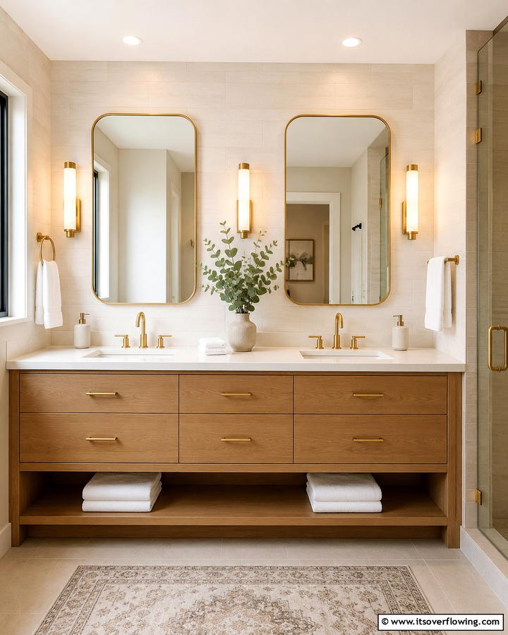 Freestanding Fireplace - 25 Large Bathroom Ideas for a Luxurious Retreat
