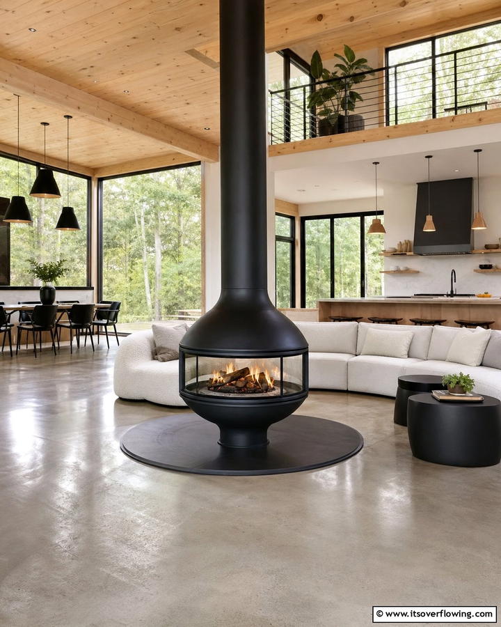 Freestanding Fireplace - 25 Cozy Cabin Fireplace Ideas for a Warm Retreat