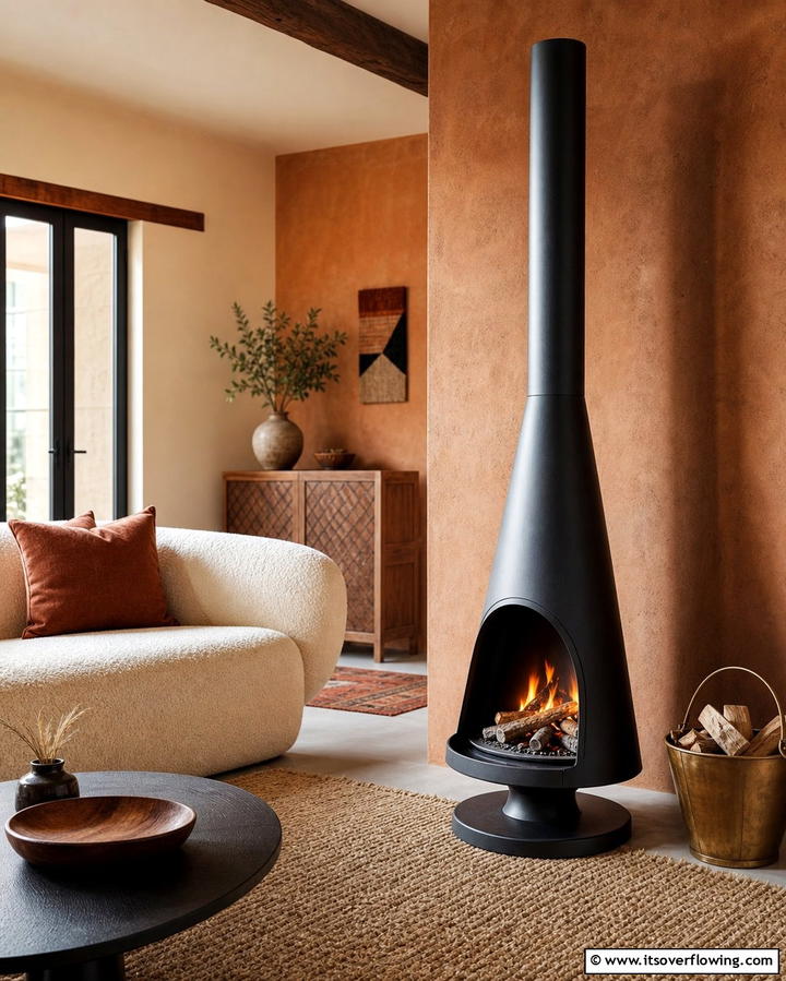 Freestanding Fireplaces for Flexibility - 25 Small Living Room Fireplace Ideas for Cozy Homes