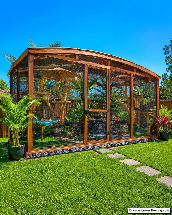 Freestanding Oasis Catio - 25 Outdoor Catio Ideas for Your Feline Friends