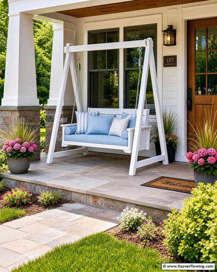 Freestanding Porch Swing - 20 Front Porch Swing Ideas for a Cozy and Inviting Entrance