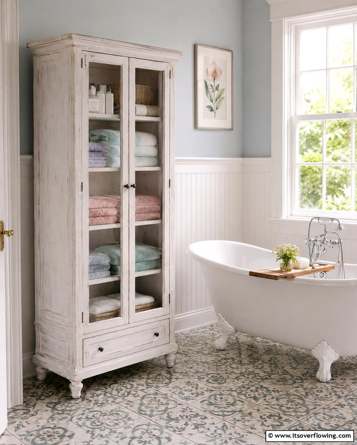 Freestanding Storage Units - 25 Vintage Bathroom Ideas for Classic Charm