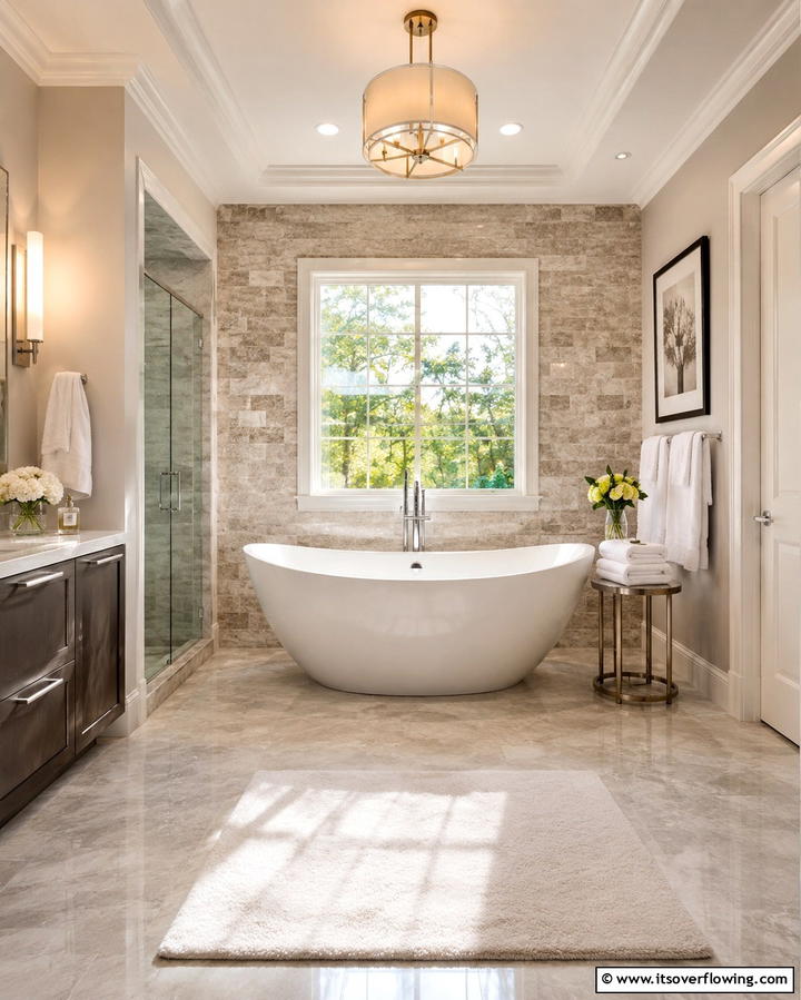 Freestanding Tub Feature Bathroom - 30 Stylish Bathroom Decor Ideas for a Spa-Like Retreat