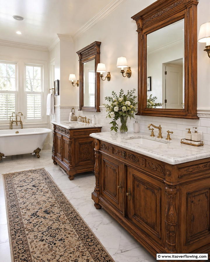 Freestanding Vanities for a Vintage Aesthetic - 25 Traditional Bathroom Ideas for Timeless Elegance