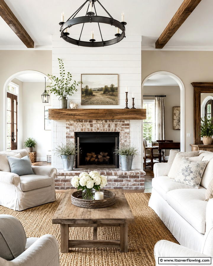 French Country Farmhouse Blend - 30 French Country Fireplace Ideas- Rustic Charm
