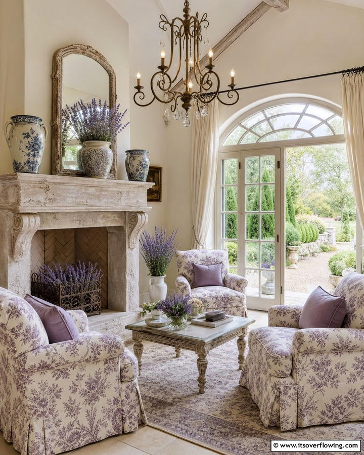 French Country Sunroom with Rustic Fireplace Detail - 30 Sunroom With Fireplace Ideas for Year-Round Comfort