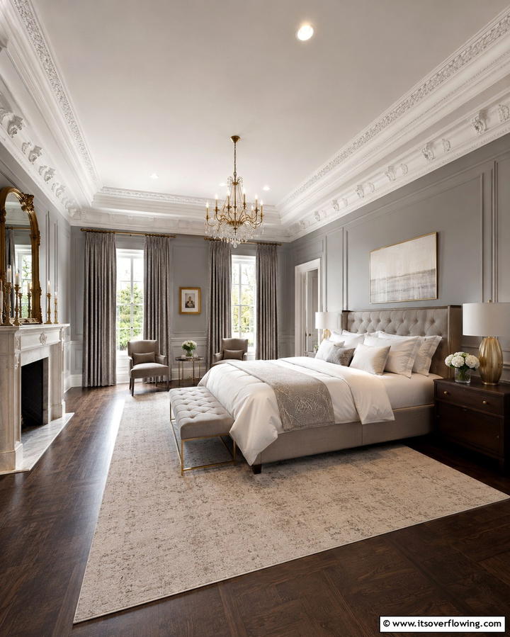French Crown Molding - 25 Paris-themed Bedroom Ideas for a Romantic Retreat