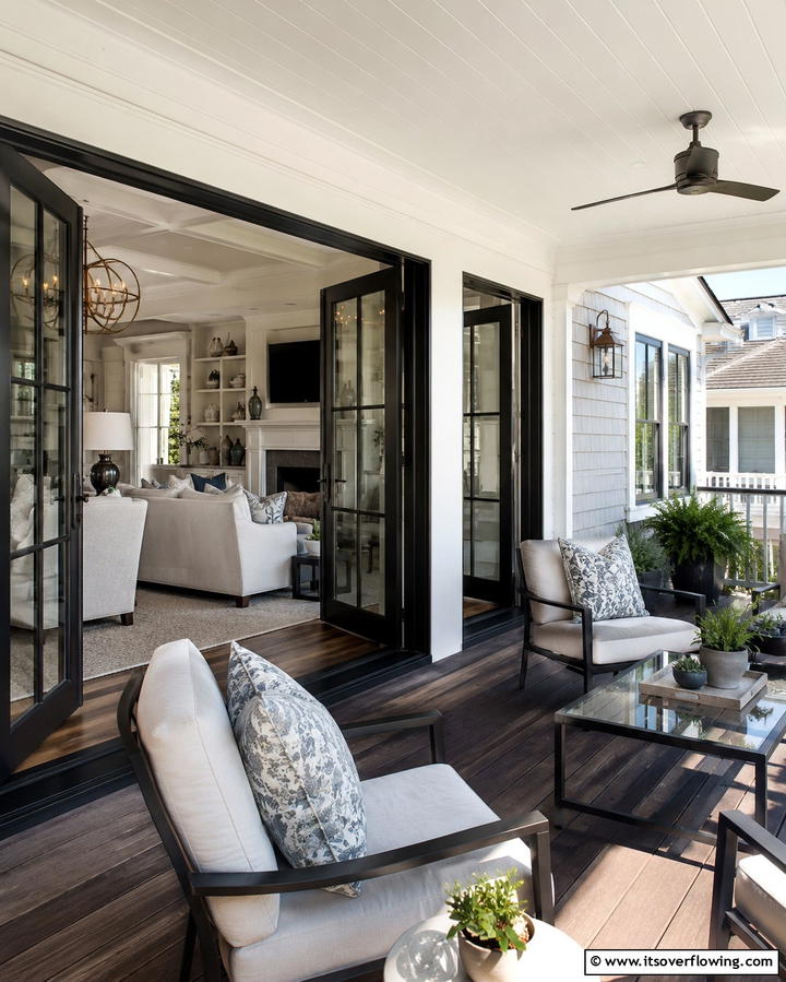 French Doors Connection - 30 Large Front Porch Ideas to Boost Outdoor Living Spaces