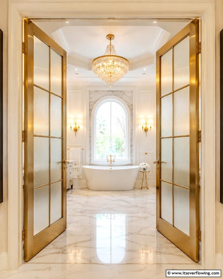 French Doors for a Luxurious Look - 25 Bathroom Door Ideas to Enhance Your Space