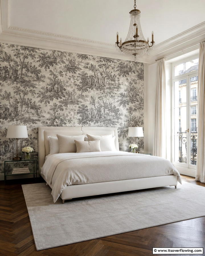 French Inspired Wallpaper - 30 French Bedroom Decor Ideas for Elegant European Style