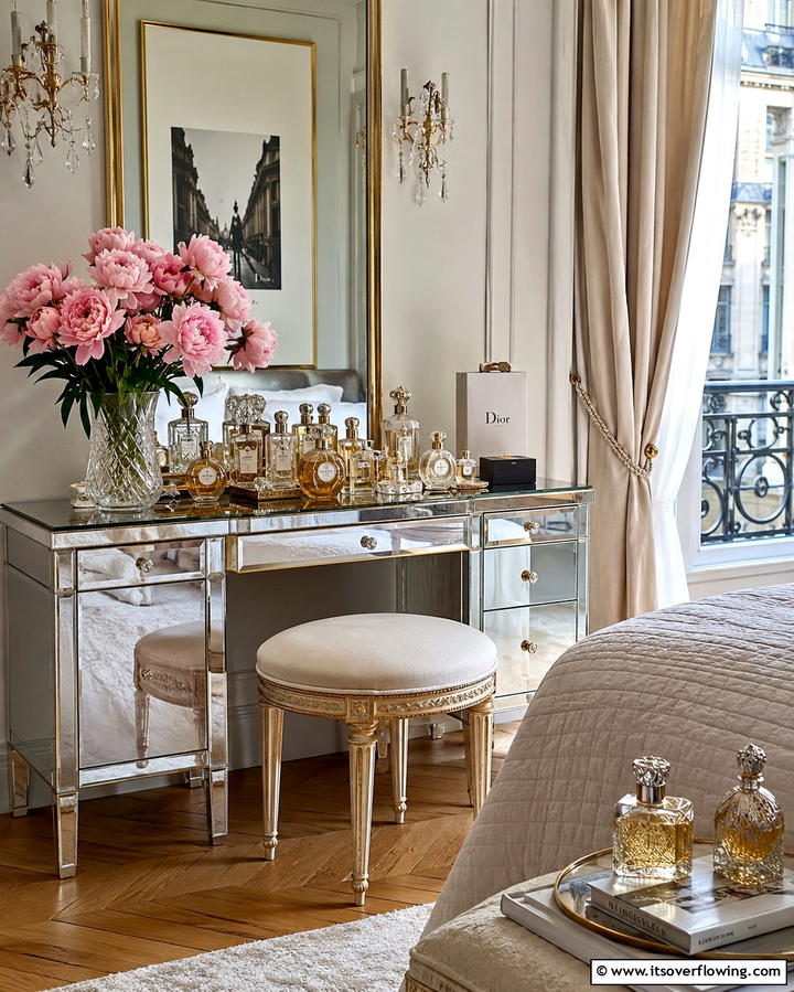 French Perfume Bottles - 25 Paris-themed Bedroom Ideas for a Romantic Retreat
