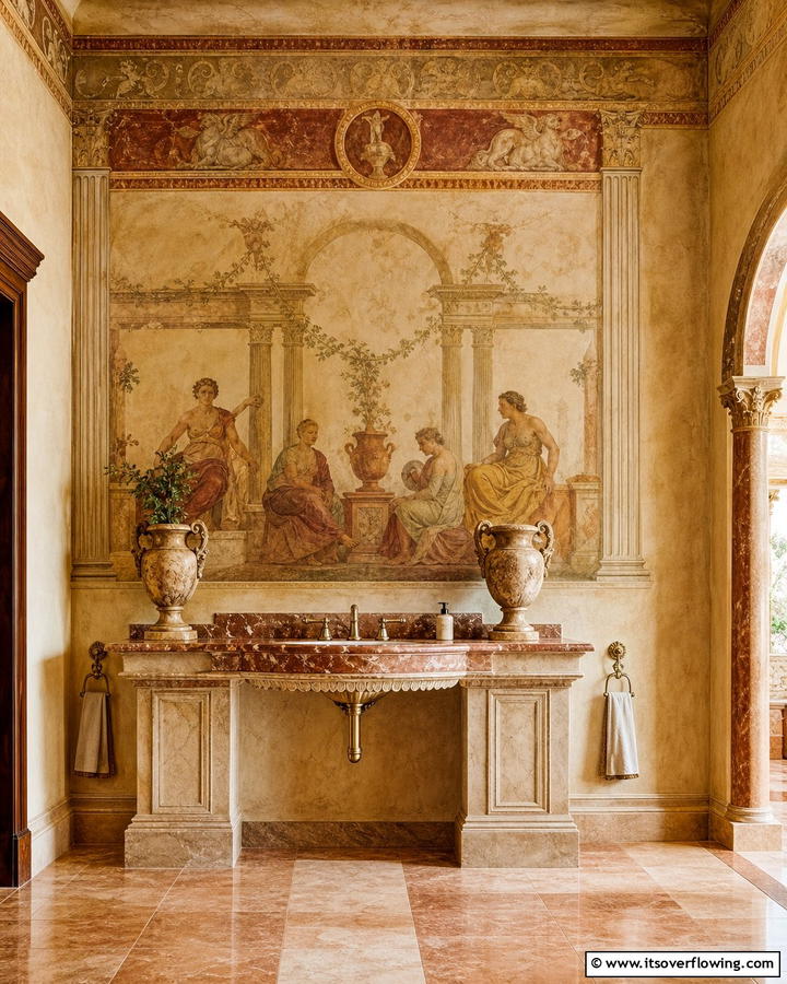Fresco Replicas - 30 Bathroom Art Ideas to Elevate Your Walls with Personality