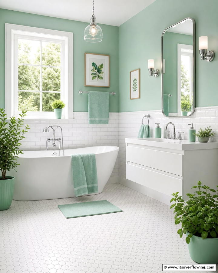 Fresh Mint Revival - 21 Bathroom Color Ideas to Refresh Your Space with Vibrant Hues