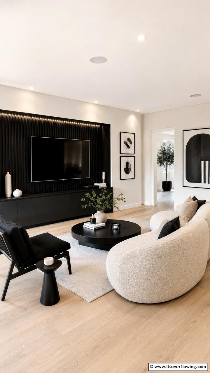 Fresh Monochrome Inspirations - 30 Black & Beige Living Room Ideas for Modern Contrast