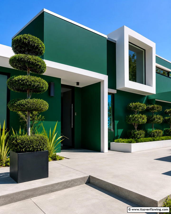 Fresh Viridian Contrast - 30 Green Exterior Paint Colors for Curb Appeal