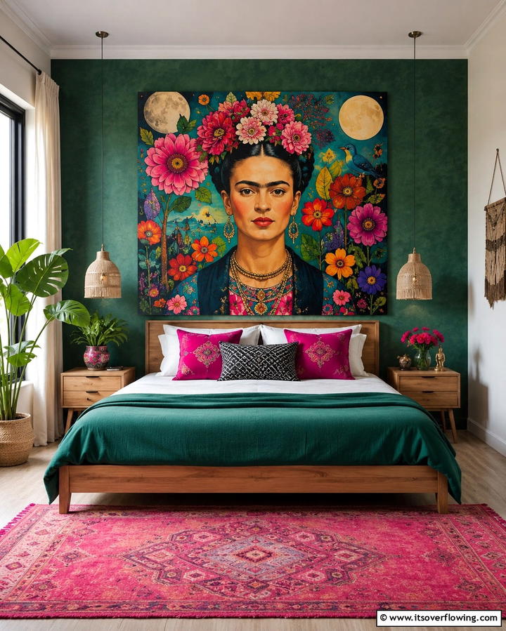 Frida Kahlo Inspired Art - 25 Mexican Bedroom Ideas for a Cultural Retreat