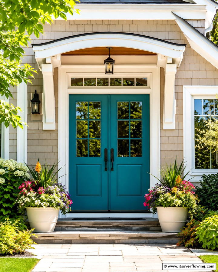 Front Door in a Bold Color - 25 Modern Cottage House Exterior Ideas for a Charming Look