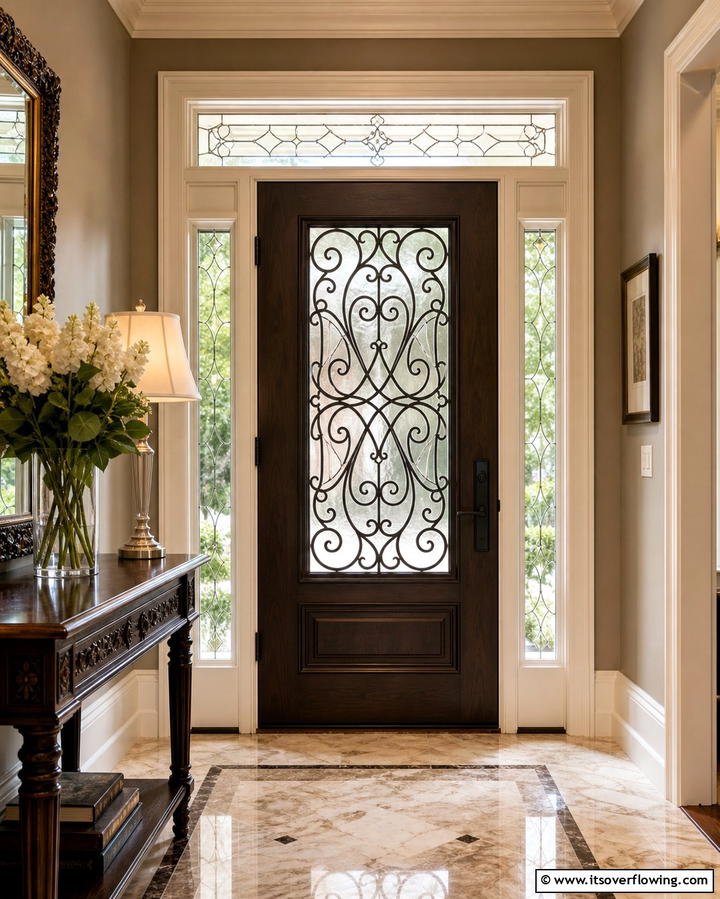 Front Door with Wrought Iron Grill - 25 Rustic Front Door Ideas to Welcome Guests in Style
