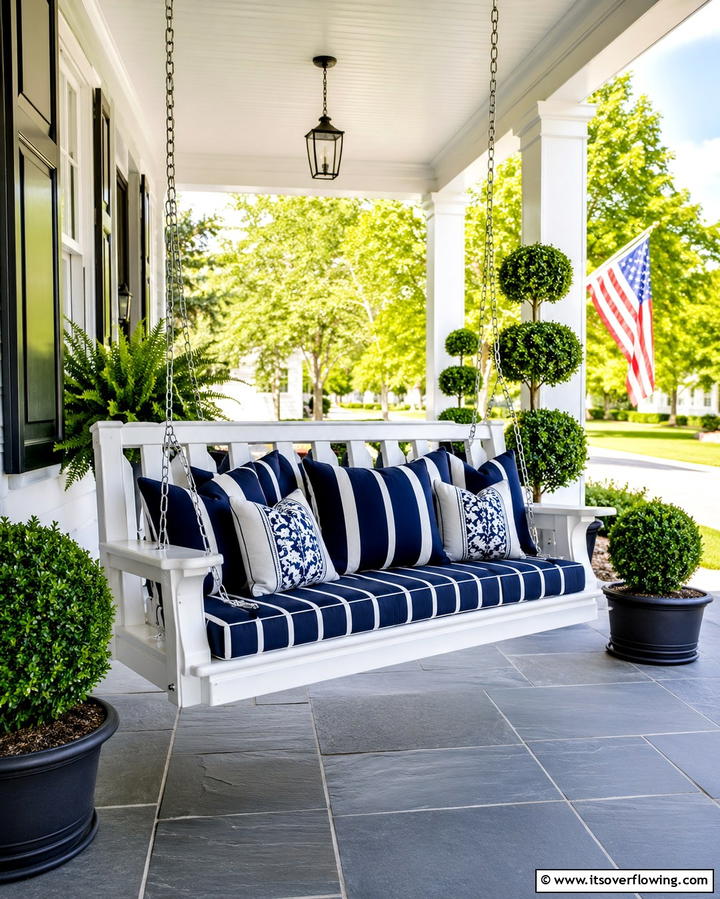 Front Porch Swing - 25 Front Yard Patio Ideas to Enhance Your Outdoor Space