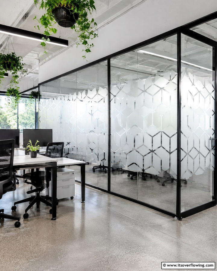 Frosted Geometric Films - 20 Window Film Designs for Privacy and Style