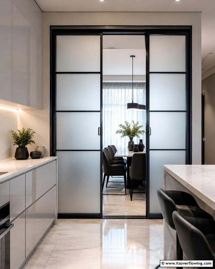 Frosted Glass Doors for a Modern Look - 25 Kitchen Door Design Ideas to Enhance Your Space