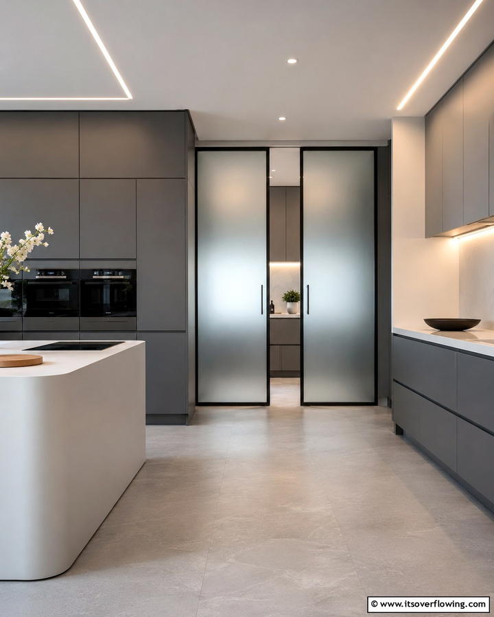 Frosted Glass Doors for a Sleek Look - 25 Kitchen Door Design Ideas to Enhance Your Space