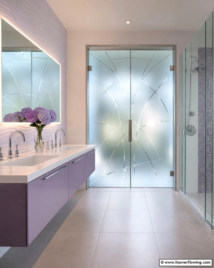 Frosted Glass Doors - 25 Bathroom Door Ideas to Enhance Your Space