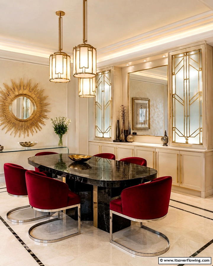 Frosted Glass ElementsExact - 25 Art Deco Dining Room Ideas for a Glamorous Space
