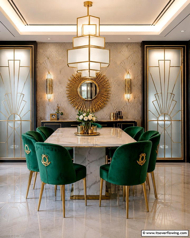 Frosted Glass ElementsOne - 25 Art Deco Dining Room Ideas for a Glamorous Space