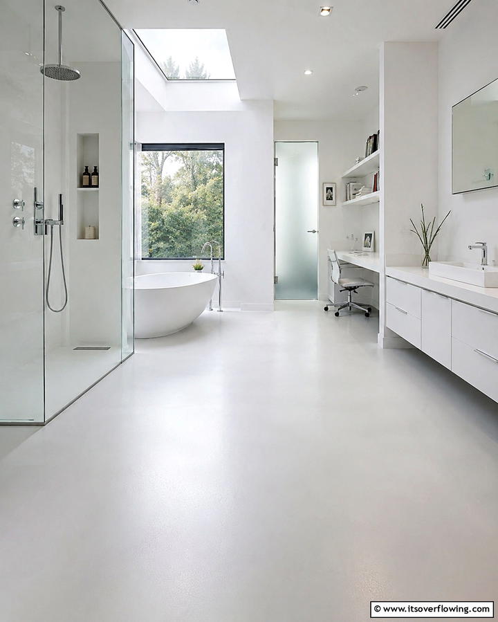 Frosted Glass Finish - 25 Epoxy Floor Designs for Modern and Durable Homes