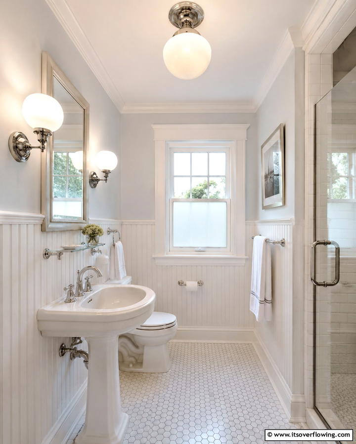 Frosted Glass Fixtures for Soft Diffusion - 25 Bathroom Lighting Ideas to Brighten Your Space